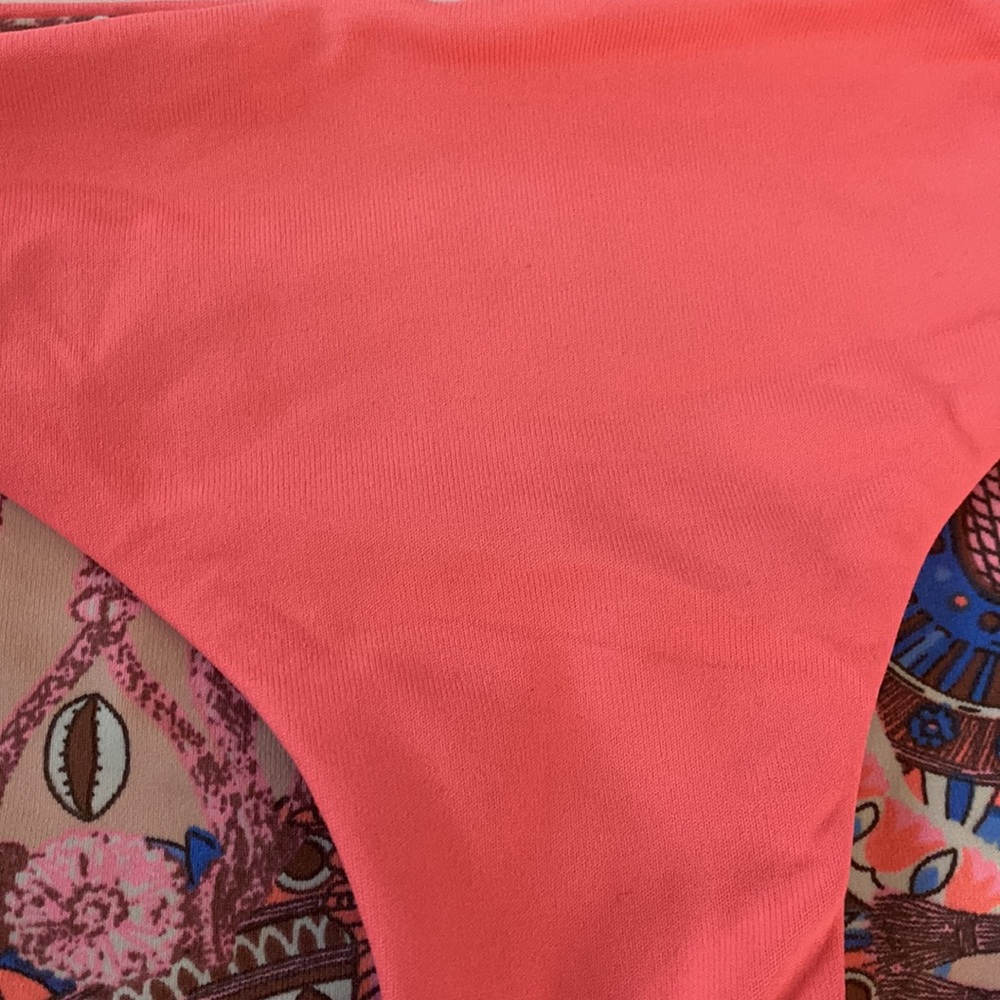 Maaji Solid Pink & Patchwork Print Bikini Bottom - image 5